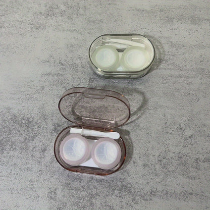 1pc Compact Contact Lens Case - Portable, Stylish & Durable Plastic Storage Box for Men