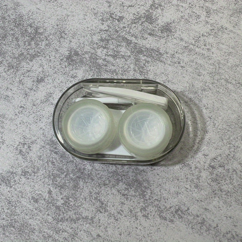 1pc Compact Contact Lens Case - Portable, Stylish & Durable Plastic Storage Box for Men