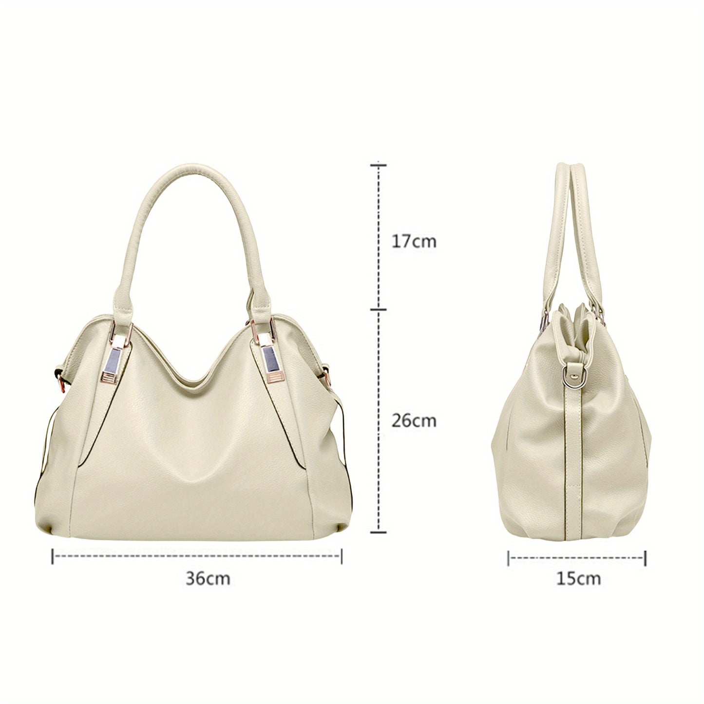 Women Fashion Tote Bag Classic Vegan Leather Shoulder Bag Lightweight Crossbody Purse with Long Strap