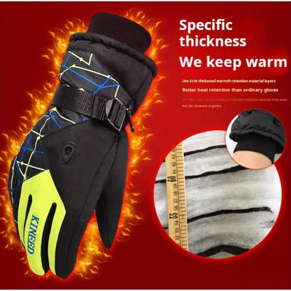 Winter Ski Gloves - Waterproof, Coldproof with Velvet Lining for Warmth, Thickened Design for Cycling & Motorcycle Riding