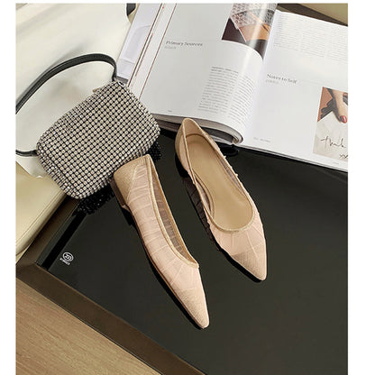 Lace Pointed Toe Mesh Stiletto Heel Pumps Women's  Autumn New Fairy Style Sexy High Heels Shallow Mouth Wedding Shoes