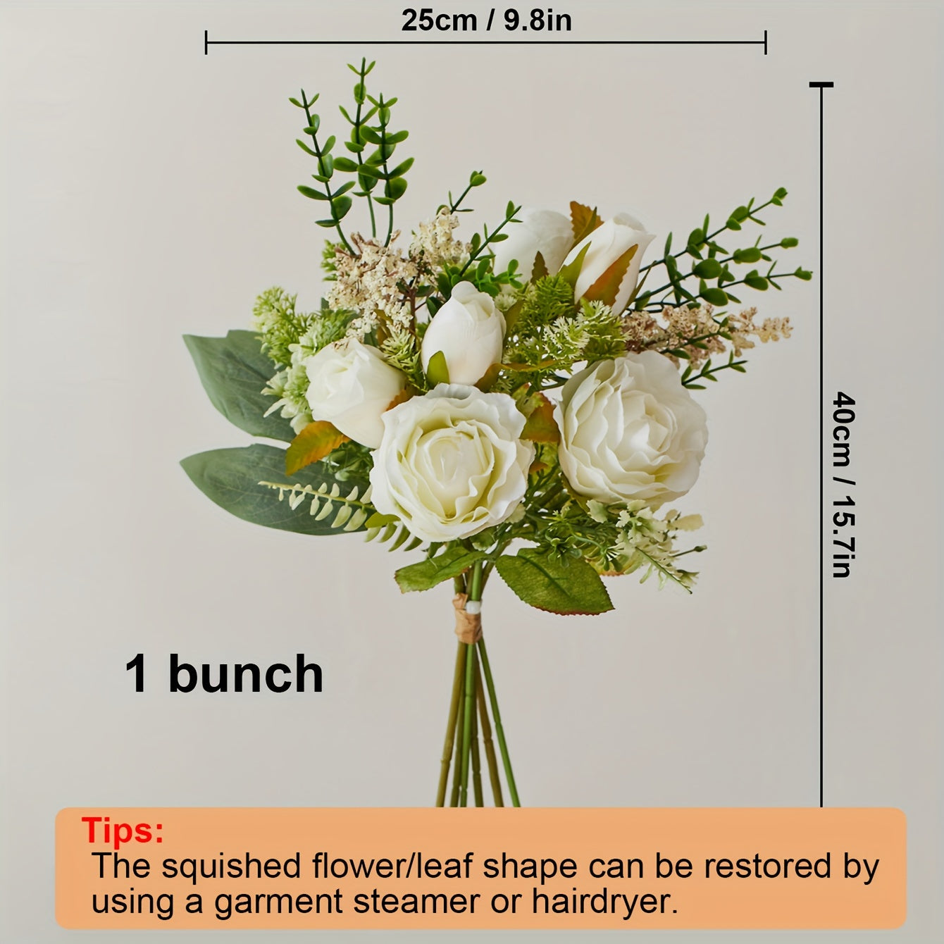 1 Bundle, Simulation Rose Flower Wedding Decor Bouquet, Fake Flowers Bridal Holding Flowers, Faux Rose Bouquet For Farmhouse Home Boho Wedding DIY Decor, Table Centerpieces, Fake Plastic Flowers For Aesthetic Room Décor, Spring Summer Home Decor