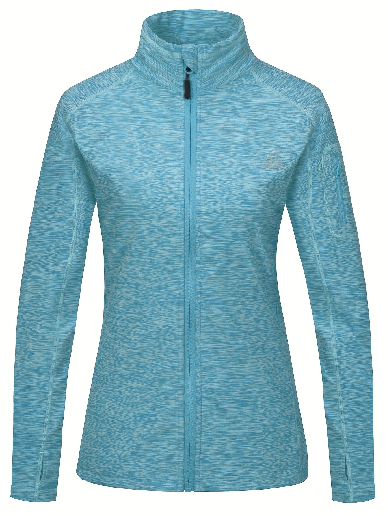 Womens Sporty Solid Color Zipper Jacket - Stylish Long Sleeves, Breathable Running Activewear for CasualAthleisure Wear - Durable Zipper, Ideal for Fitness Enthusiasts