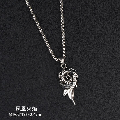 Trendy Titanium Steel Necklace Men's and Women's TikTok Disco Hip Hop Six-Pointed Star Pendant Sweater Chain Minimalist Hip Hop Ornament Wholesale