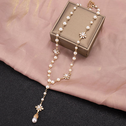 vakkv  New Necklace Women's Long Korean Style Chic Chanel-Style Lanyard Accessories HOTan and NEWn Famous Pearl Sweater Pendant Wholesale