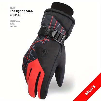 Winter Ski Gloves - Waterproof, Coldproof with Velvet Lining for Warmth, Thickened Design for Cycling & Motorcycle Riding