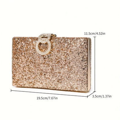 Radiant Crystal Evening Clutch - Luxurious Box Purse with Sparkling Rhinestones - Ideal for Weddings, Parties, Proms, and Festivals - A Glamorous Accessory for Carnival, Mardi Gras, and Music Events