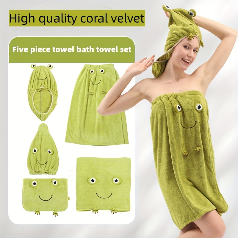 1pc Coral Fleece Towel For Bathroom, Wearable Bath Towel, Bathrobe, Dry Hair Bath Cap, Hair Towel, Hand Towel, Bath Towel, Highly Absorbent, Suitable For Bathing, Fitness, Bathroom, Sports, Yoga, Travel, Bathroom Supplies