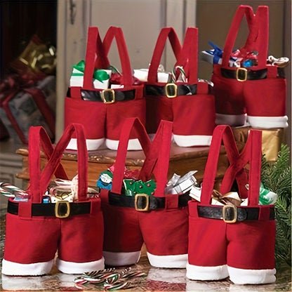 Festive Christmas Tote Bag - Durable Non-Woven Fabric With Fixed Shoulder Strap For Candy & Wine Gifts, Perfect For Holiday Parties