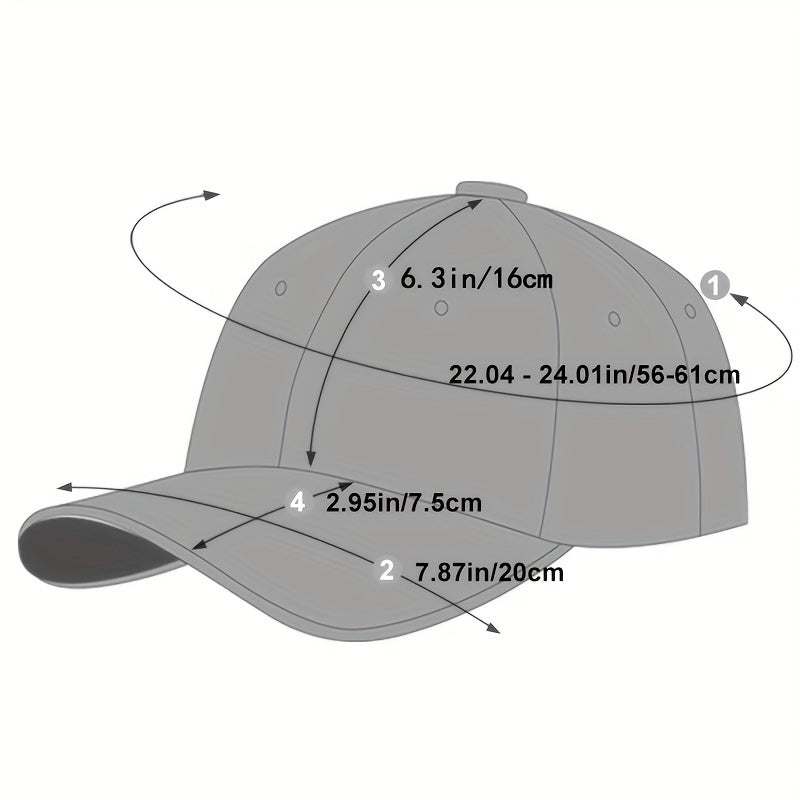 1pc Unisex Adjustable Sunshade Baseball Cap - Men's Outdoor Sports Accessories - Embroidered OE Logo, Breathable, Adjustable Strap, Perfect for Hiking, Cycling, and Running