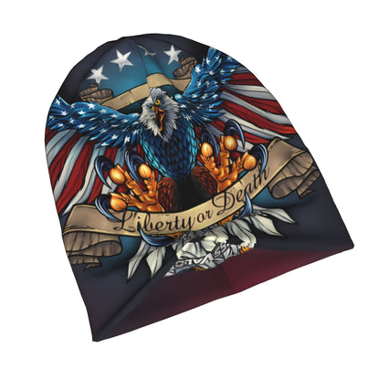 1pc Eagle Windproof Skullies Beanie - Ultra-Thin, Windproof, Fashion Design for Autumn and Spring Outdoor Activities - Patriotic US Flag Wings Design, Ideal Gift for Friends and Family