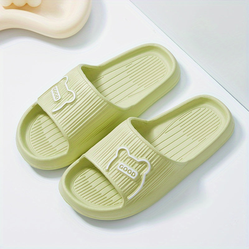 Stylish Striped Women’s Slippers - Open Toe, Comfortable & Non-Slip Indoor Shoes for All Seasons