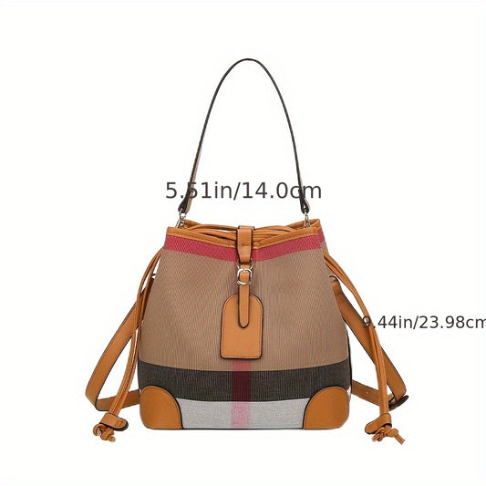 QZUnique Bucket Bag For Women Top Handle Shoulder Bag With Zipper Classics Crossbody Handbag For Work Travel School