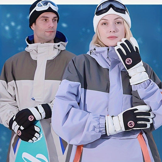 Winter Warm Plus Velvet Gloves, Thickened Touch Screen Gloves, Outdoor Windproof Coldproof Skiing Riding Non-slip Waterproof Gloves