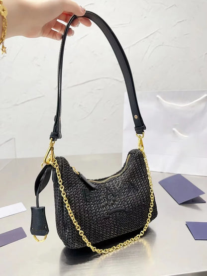 Woman Designer Bag Beach Bags Straw Bags Bucket Bag Nylon Shoulder Bags Hobos Chain Handbags Designer Crossbody Lady Small Totes