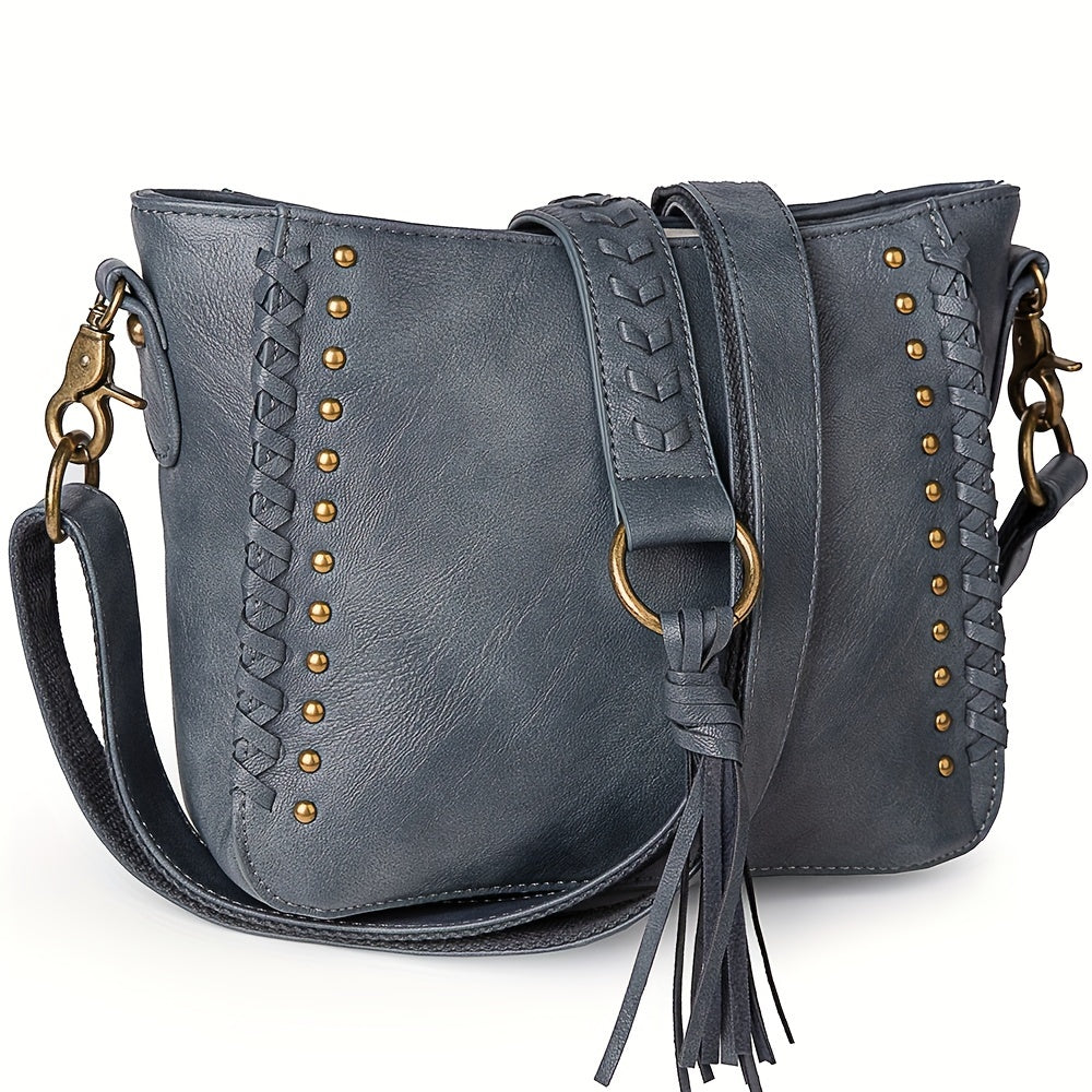 Stylish Women's PU Leather Crossbody Bag - Western-Inspired Shoulder Purse and Handbag