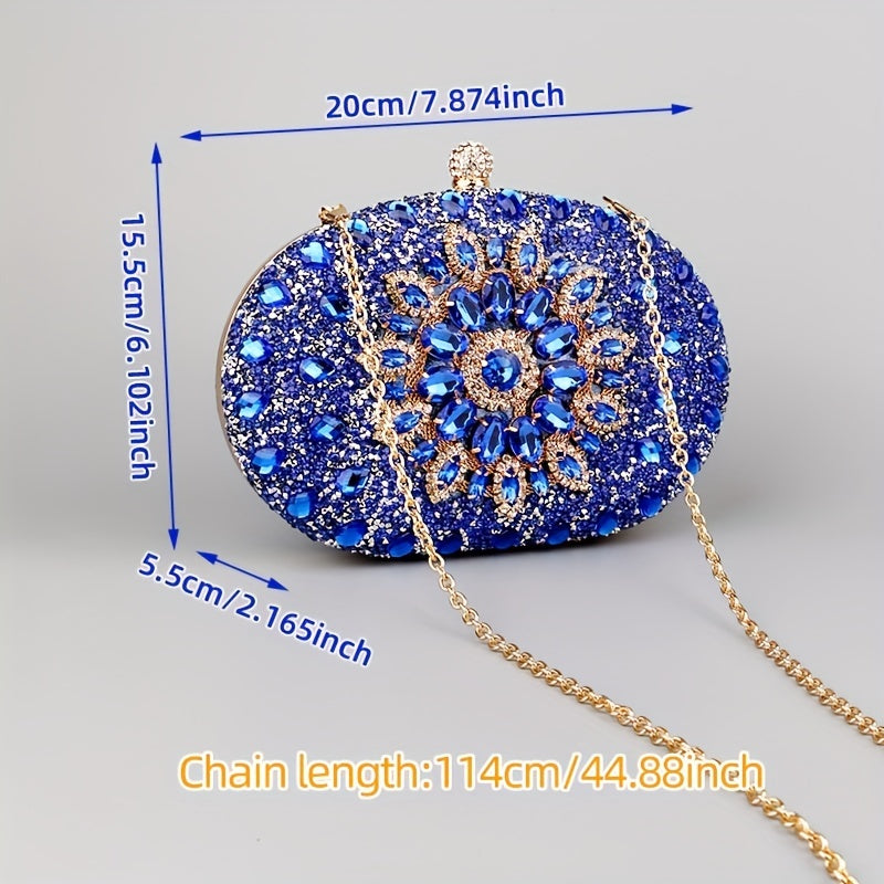 Glamorous Sunflower Rhinestone Clutch Bag - Sparkling Luxury for Evening Parties, Cocktail Dinners, Weddings & Festivals - A Durable, Versatile Handbag for Carnaval and Music Events