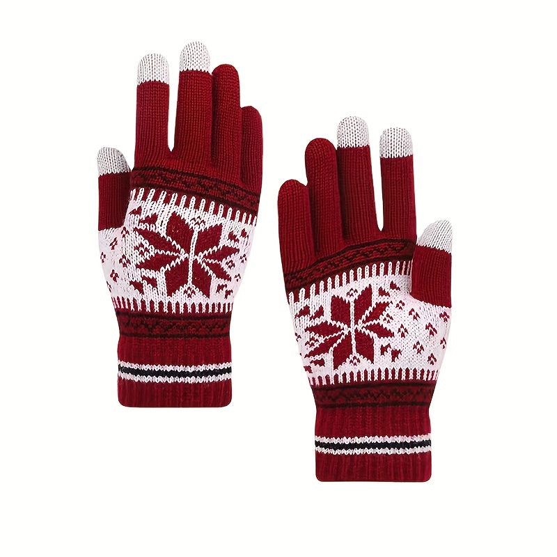 Winter Knitted Gloves, Texting Touch Screen Non-slip Gloves, Soft Warm Lined Gloves  For Tablet Tablet Smartphones