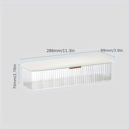 1pc Large-Capacity Transparent Storage Box - Multi-Grid Cosmetic Contact Lenses Storage Case - Dust-Proof, Desktop, Bathroom, Bedroom, Living Room Accessories for Home Organization and Storage Supplies