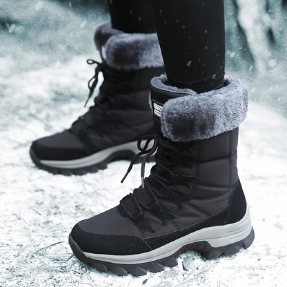 Waterproof Snow Boots - Warm, Non-Slip, Lace-Up for Winter Outdoor Activities & Casual Wear