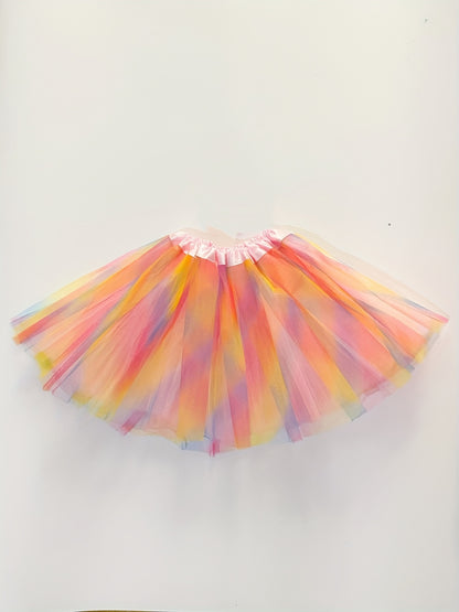 Girls Tulle Tutu Skirt With Rainbow Wings & Unicon Headband Princess Dress Up Costume For Halloween Party Kids Clothes