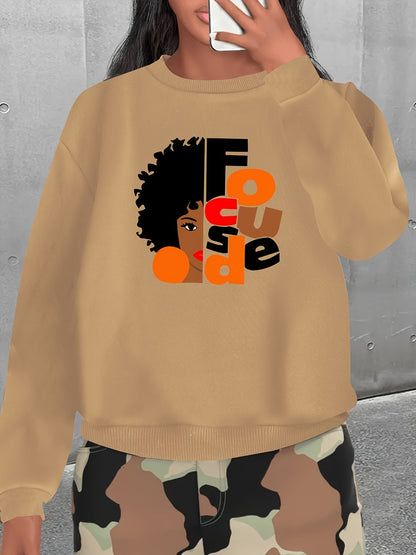 Women's Cozy Cartoon Crew Neck Sweatshirt - Casual, Durable & Easy Care, Perfect for Fall & Winter Seasons