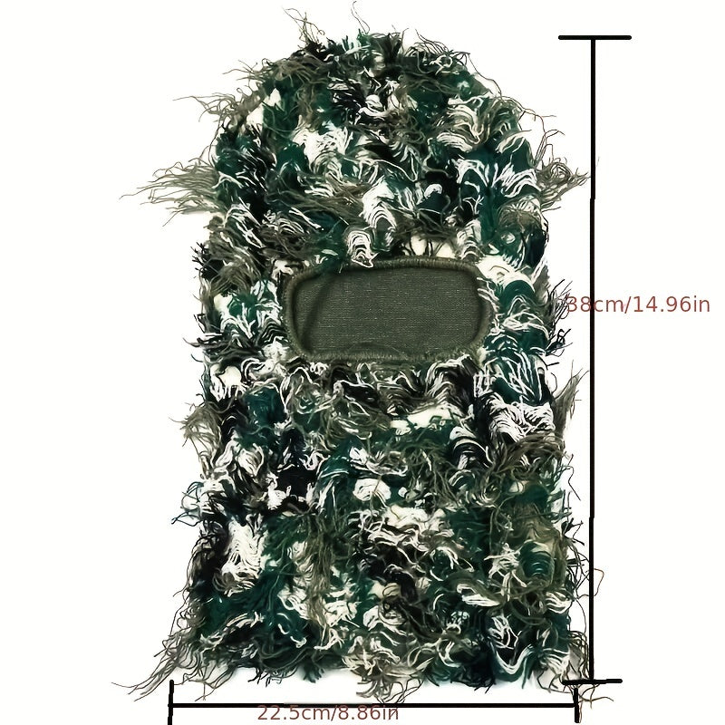 2pcs 1pc Unisex Camouflage And Windproof Solid Raw Decor Fashion Balaclava Cap Autumn And Winter Warm Ski Cold Hat For Men And Women