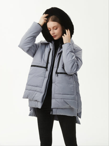 Thermal Winter Puffer Jacket - Ultra-Warm Insulation, Waterproof and Windproof, Adjustable Hood, Thick Fleece Lining, Detachable Faux Fur Trim - Designed Specifically for Womens Clothing