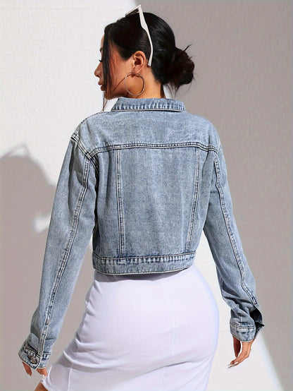 Soft-Toned Pastel Denim Jacket - Chic Button-Up Long Sleeve Jean Top - Versatile Classic Fashion for All-Season Layering, Perfect for Spring & Autumn