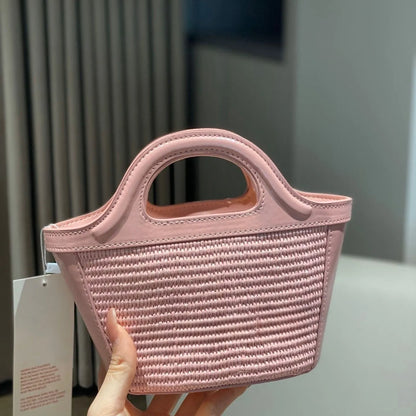 Fashion Mens Mini Tropicalia Micro Rattan Straw Bag Summer Raffias Weave Cross Body Designer Bags Luxury Handbag Lady Clutch Shoulder Totes Womens Travel Beach Bag