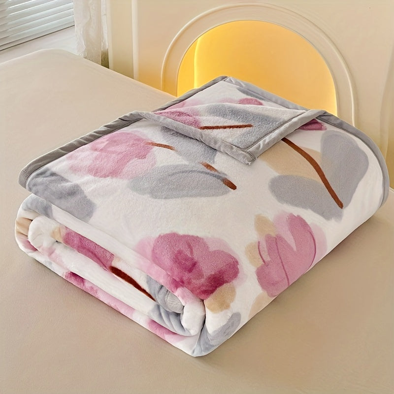 1pc, Fashion Double-sided Fleece, Color Block Blanket, High-end Thickened Milk Fleece, Bedroom Bed Blanket, Sofa Blanket, Warm And Comfortable, Autumn And Winter Warm Throw Blanket, Nap Blanket