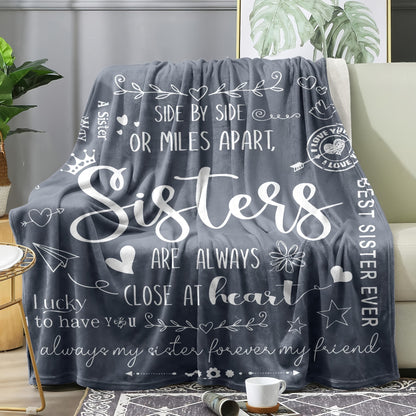 1pc Grey Birthday Gift Blanket For Sisters, Girlfriends, And Friends Flannel Blankets, Digital Printing Gifts Winter Naps Blanket Sofa Air Conditioning Blankets Bedding Supplies