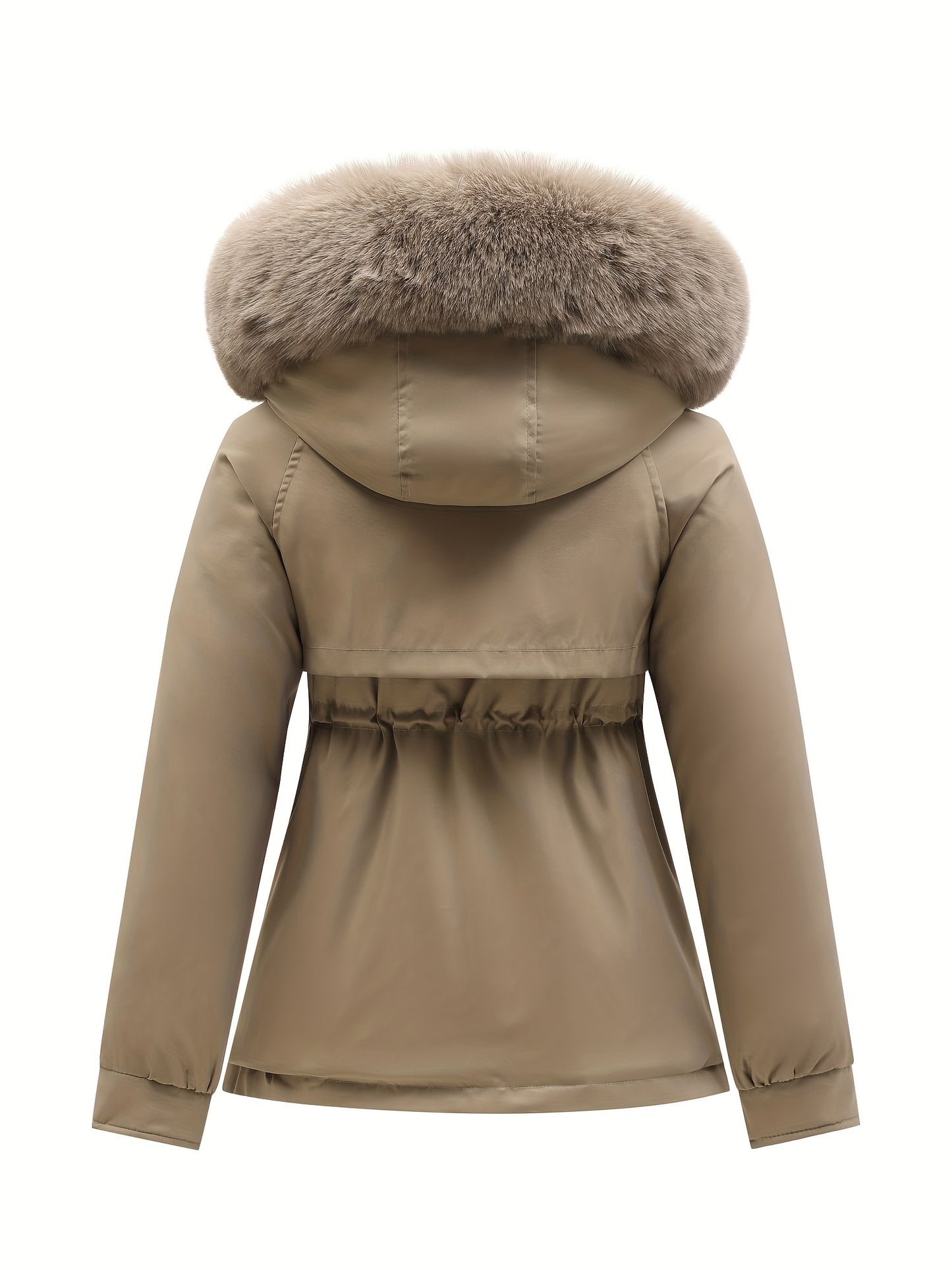 Women's Casual Versatile Fashion Pocket Clip Thick Warm Hooded Detachable Hat Clothes Coat