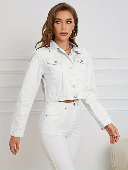 Soft-Toned Pastel Denim Jacket - Chic Button-Up Long Sleeve Jean Top - Versatile Classic Fashion for All-Season Layering, Perfect for Spring & Autumn