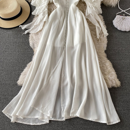 VAKKV Cute Chiffon White Dress Fashion Dress P341