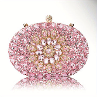 Glamorous Sunflower Rhinestone Clutch Bag - Sparkling Luxury for Evening Parties, Cocktail Dinners, Weddings & Festivals - A Durable, Versatile Handbag for Carnaval and Music Events