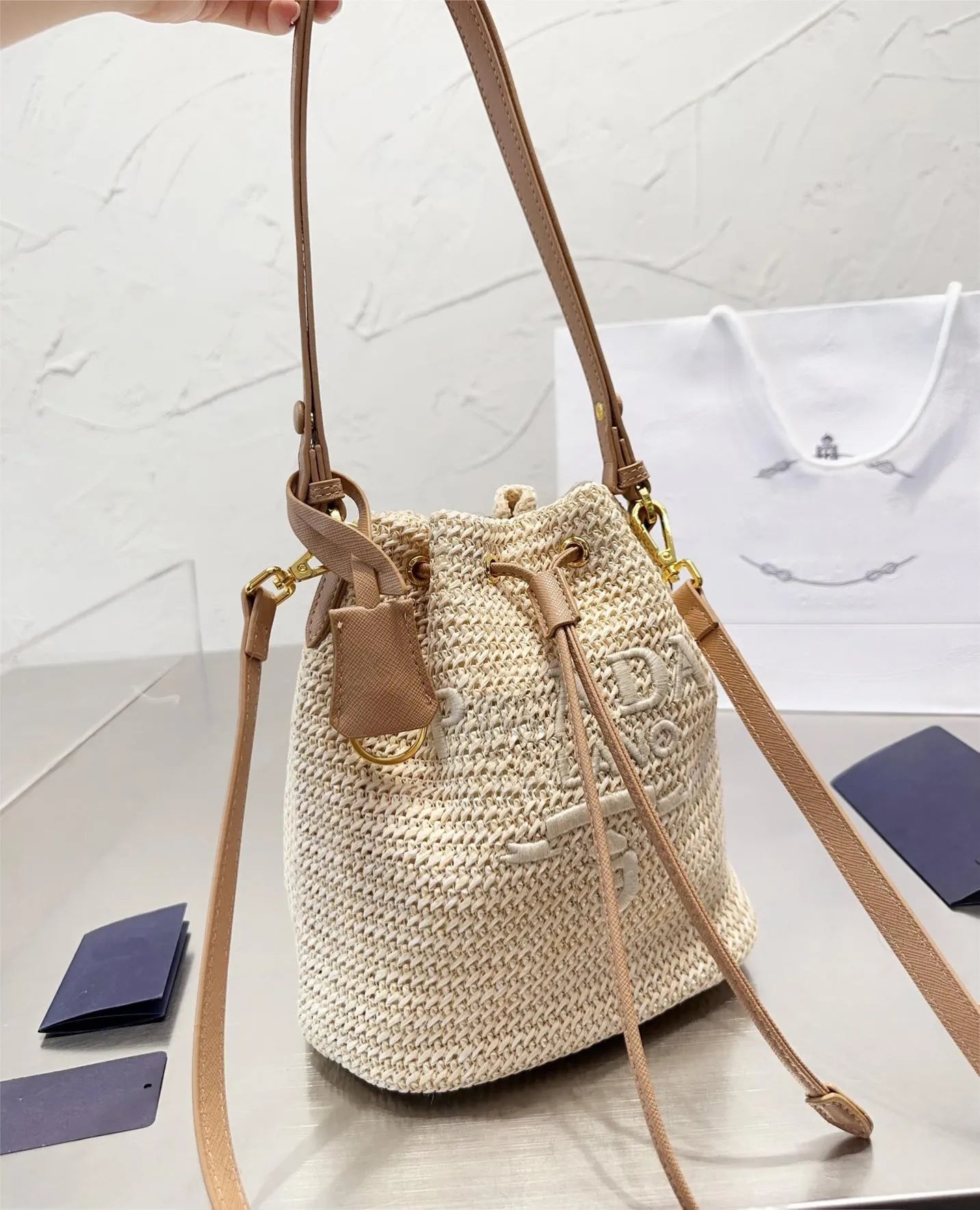 Woman Designer Bag Beach Bags Straw Bags Bucket Bag Nylon Shoulder Bags Hobos Chain Handbags Designer Crossbody Lady Small Totes