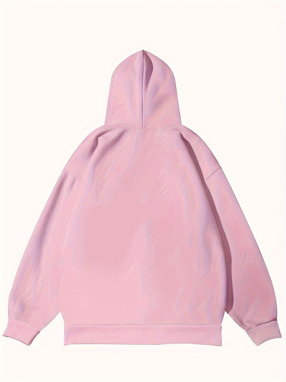 Vibrant Letter Print Kangaroo Pocket Hoodie - Soft Casual Long Sleeve Sweatshirt with Zipper, Relaxed Fit, and Cozy Fabric - Women's Fashionable Clothing for Everyday Wear