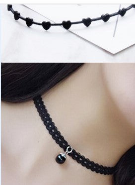 vakkv  Cross-Border New Lace Retro Clavicle Chain Tassel Choker Gothic Necklace Lolita Necklace Suit Collar for Women