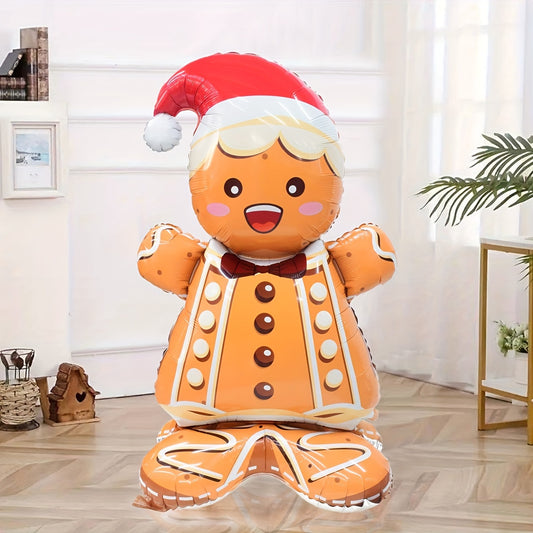 Giant 61" Gingerbread for Man Foil Balloon - Perfect for Christmas & New Year's Parties, Indoor Decorations, for Christmas