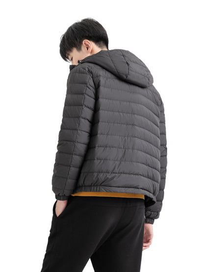 Warm and Stylish Men's Fleece Hooded Jacket for Outdoor Activities in Fall and Winter