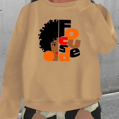 Women's Cozy Cartoon Crew Neck Sweatshirt - Casual, Durable & Easy Care, Perfect for Fall & Winter Seasons