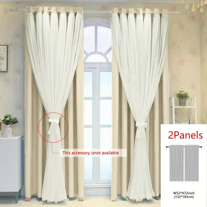 1panel One-layer Cloth One-layer Yarn Blackout Curtains, Modern Simple Style Decorative Curtains, Suitable For Living Room Bedroom Balcony Floating Window Partition Noise Reduction Romantic Curtains Home Decor