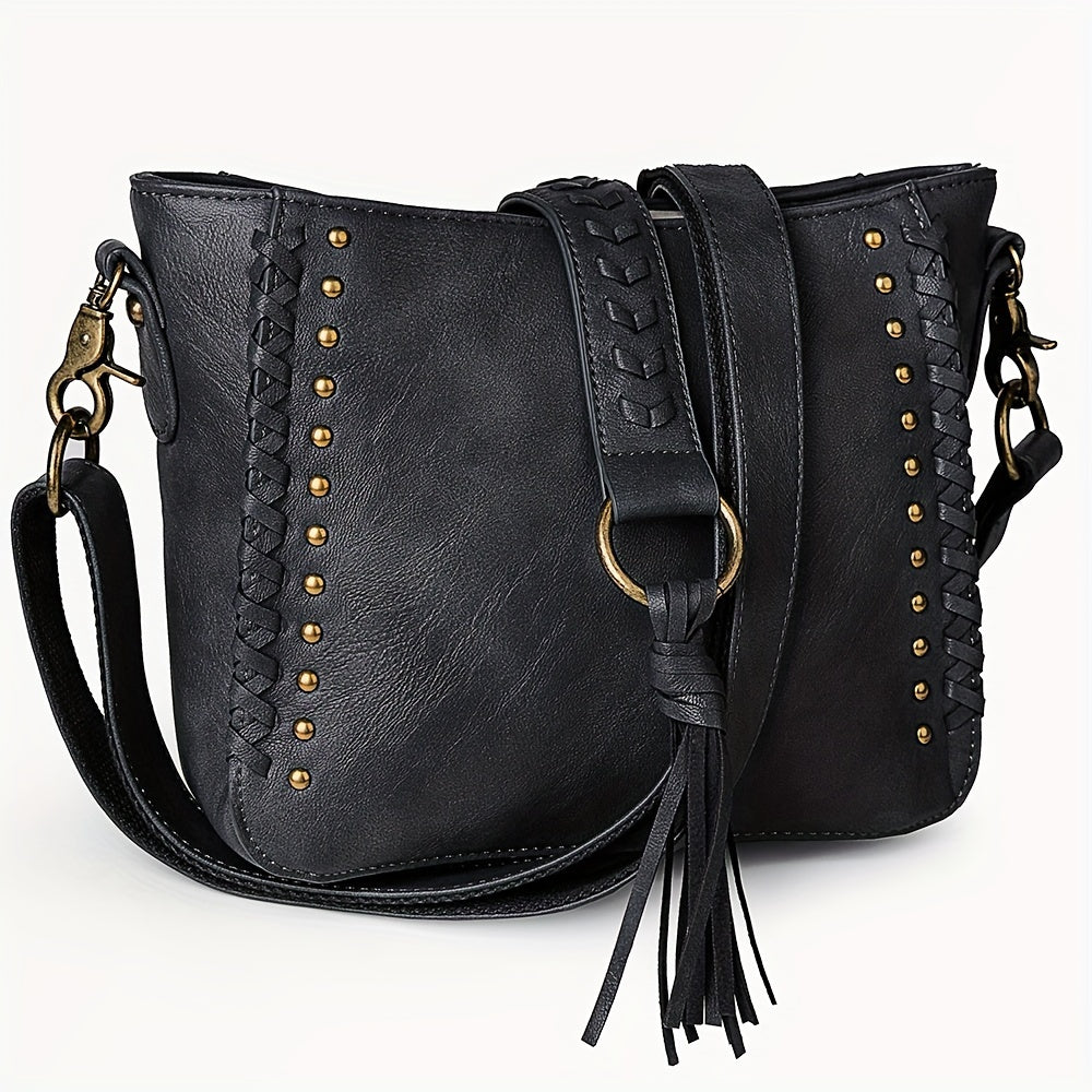 Stylish Women's PU Leather Crossbody Bag - Western-Inspired Shoulder Purse and Handbag