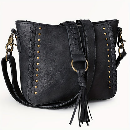 Stylish Women's PU Leather Crossbody Bag - Western-Inspired Shoulder Purse and Handbag