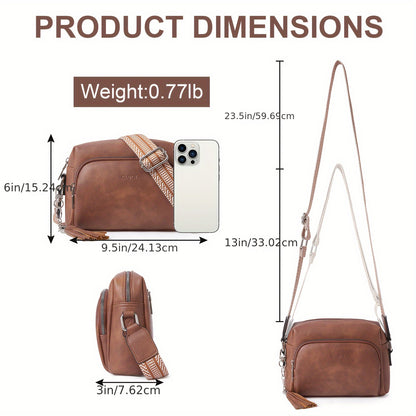 Stylish Vegan Leather Crossbody Handbags for Women - Adjustable Wide Strap, Comfortable, Spacious, and Trendy Purses with Multiple Compartments - Perfect for Daily Use, Travel, and Outdoor Activities