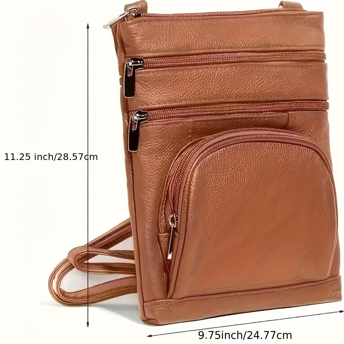 Luxurious Genuine Leather Shoulder Bag - Adjustable Shoulder Strap, Fashionable Handheld Design, Multifunctional Smartphone Storage, Durable, Water-Resistant, and Stylish Accessory for Daily Use