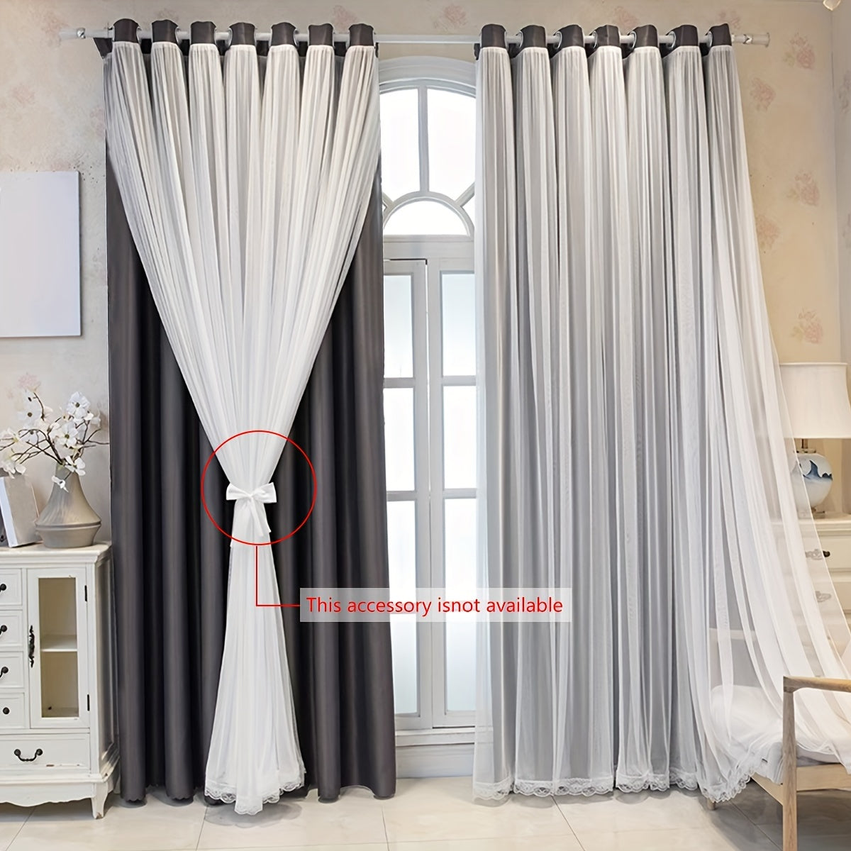 1panel One-layer Cloth One-layer Yarn Blackout Curtains, Modern Simple Style Decorative Curtains, Suitable For Living Room Bedroom Balcony Floating Window Partition Noise Reduction Romantic Curtains Home Decor