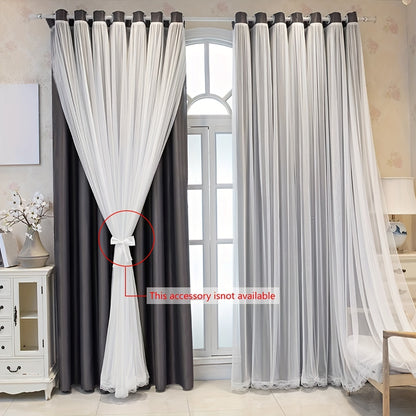 1panel One-layer Cloth One-layer Yarn Blackout Curtains, Modern Simple Style Decorative Curtains, Suitable For Living Room Bedroom Balcony Floating Window Partition Noise Reduction Romantic Curtains Home Decor