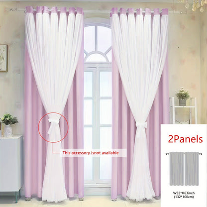 1panel One-layer Cloth One-layer Yarn Blackout Curtains, Modern Simple Style Decorative Curtains, Suitable For Living Room Bedroom Balcony Floating Window Partition Noise Reduction Romantic Curtains Home Decor